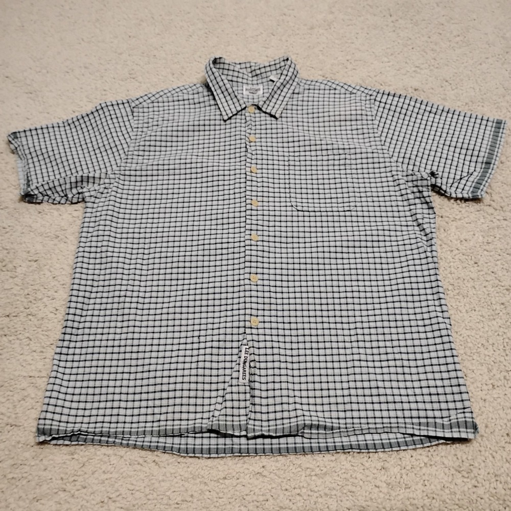Vintage Lee Dungarees Cant Bust Em Shirt Mens XL Multicolor Pocket Hong Kong 80s